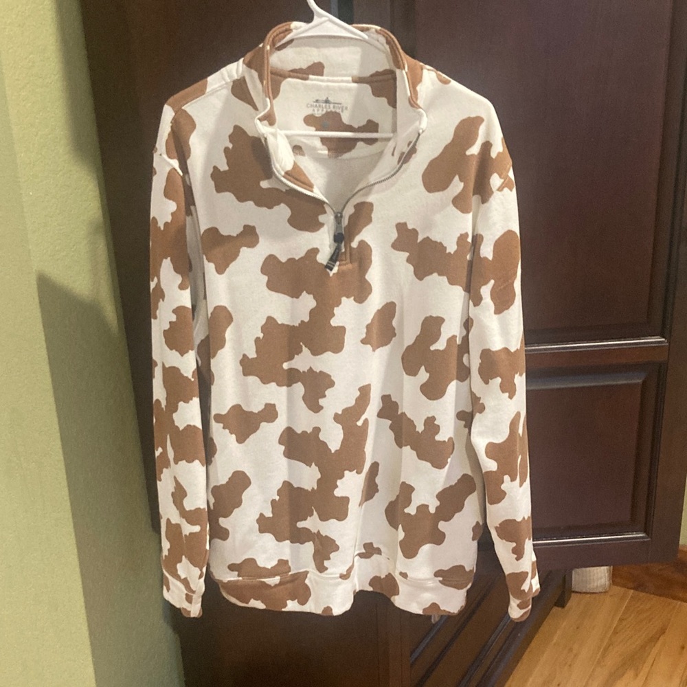 Charles River Apparel Brown and White Pullover